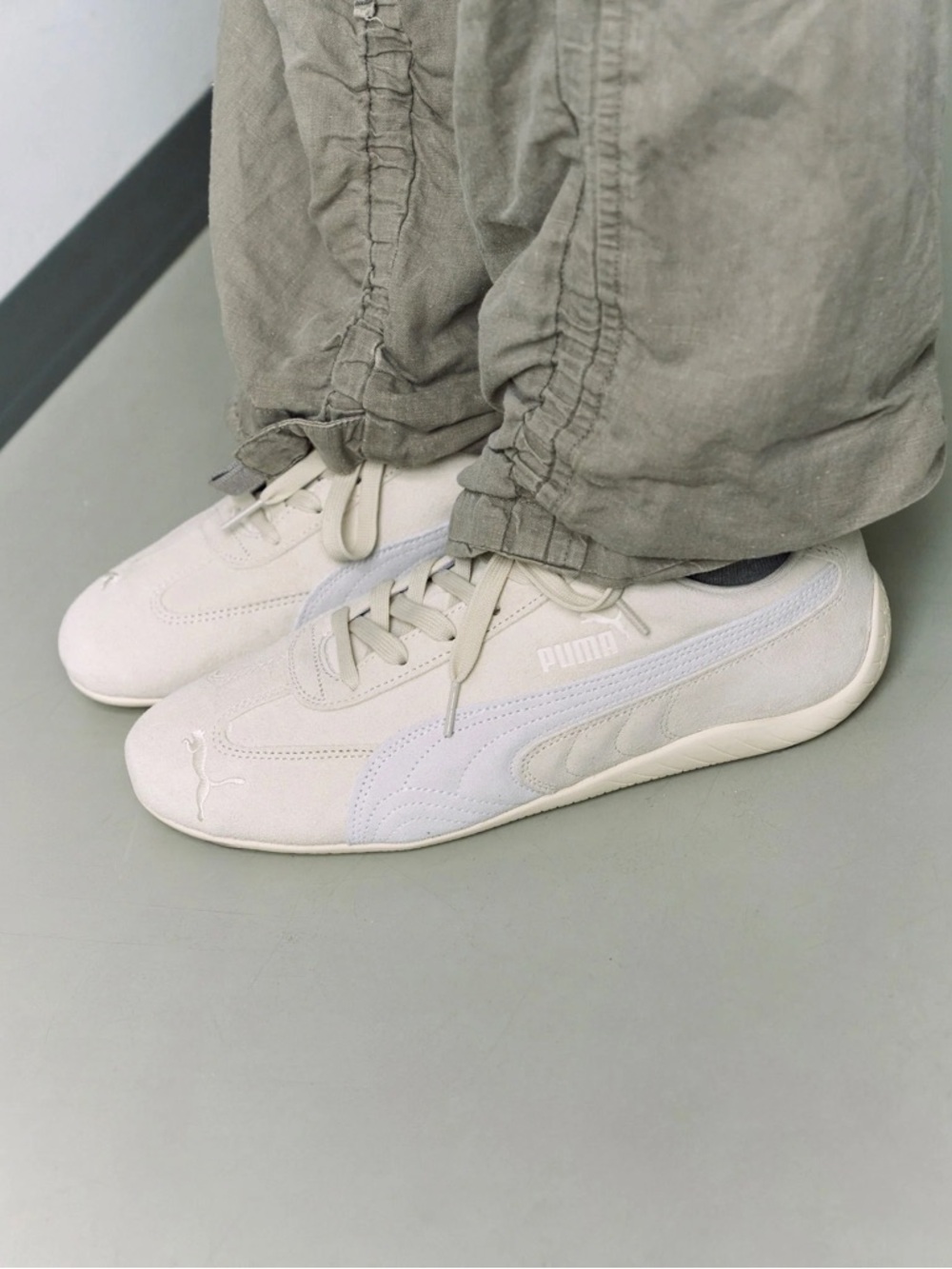 Puma Speedcat OG Alpine Snow/Puma White Suede Sneaker Size 9 Men’s 7.5